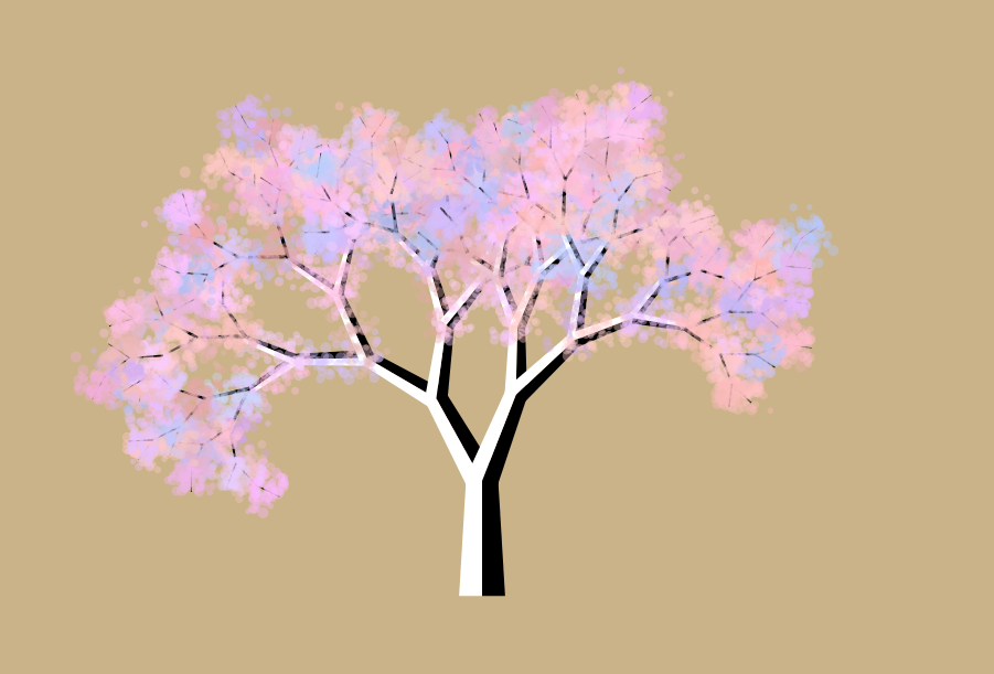 Procedurally generated cherry tree